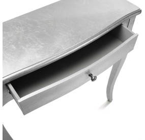 CAGLIARI ENTRANCE TABLE IN SILVER WOOD 80x30cm VERSA