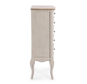 CLARISSE 5 DRAWER CHEST OF BIZZOTTO WHITE WOOD