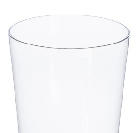 TRANSPARENT CYLINDRICAL GLASS VASE 12.5x8x25cm