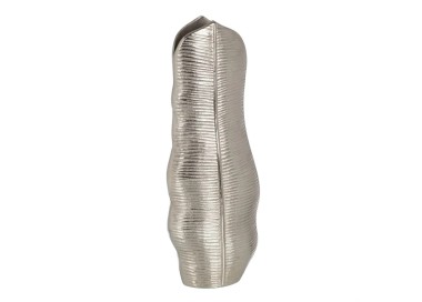 SILVER LEAF METAL VASE H44cm