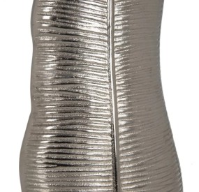 SILVER LEAF METAL VASE H44cm