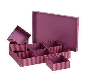 BOX 6 COMPARTMENTS PINK GARNET LINE 39x26cm