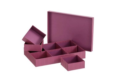 BOX 6 COMPARTMENTS PINK GARNET LINE 39x26cm