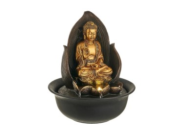 GOLD BUDDHA FOUNTAIN WITH LED LIGHT 30cm