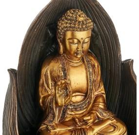 GOLD BUDDHA FOUNTAIN WITH LED LIGHT 30cm