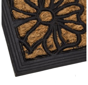 FLOWERS DOORMAT IN COCONUT FIBER AND RUBBER 60x40cm