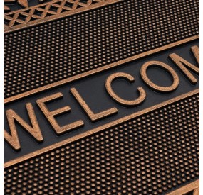 GOLD WELCOME RUBBER DOORMAT 60x40cm