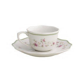 SET OF 2 PCS GRANDMA PINK PORCELAIN COFFEE CUPS