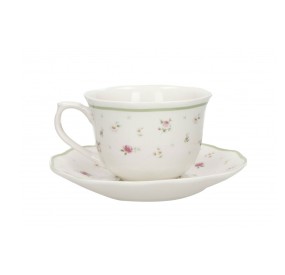 SET OF 2 GRANDMOTHER PINK TEA CUPS IN PORCELAIN