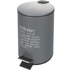 GRAY BATHROOM TOILET WASTE BIN