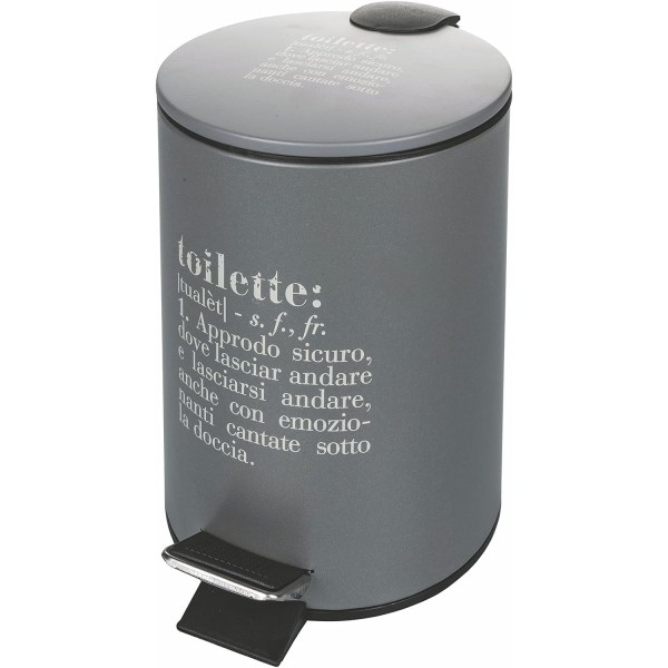 GRAY BATHROOM TOILET WASTE BIN