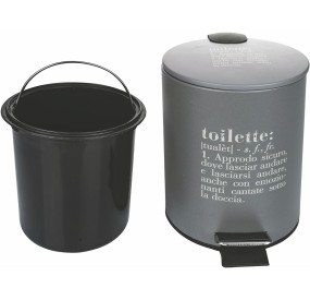 GRAY BATHROOM TOILET WASTE BIN