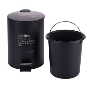 BLACK BATHROOM TOILET WASTE BIN