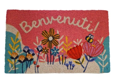 BRANDANI FLOWERS DOORMAT IN COCONUT FIBER 45x75cm