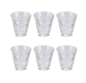 SET OF 6 WATER GLASSES IN GLACE CHARM WORKED GLASS VILLA D'ESTE