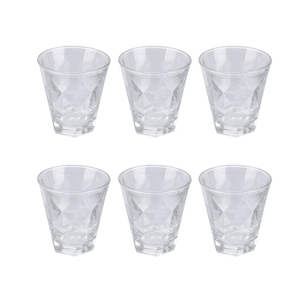 SET OF 6 WATER GLASSES IN GLACE CHARM WORKED GLASS VILLA D'ESTE