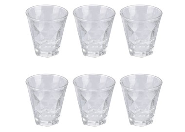 SET OF 6 WATER GLASSES IN GLACE CHARM WORKED GLASS VILLA D'ESTE