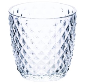 SET OF 6 WATER GLASSES IN WORKED GLASS WITH VILLA D'ESTE GEOMETRIES