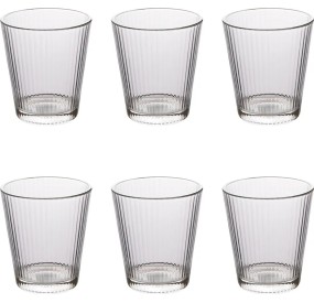 SET OF 6 VILLA D'ESTE STRIPED WATER GLASSES