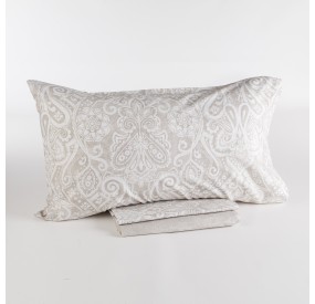 SET OF SHEETS + DOUBLE PILLOWCASES PASLEY - NATURAL COLOR 100% COTTON