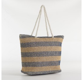 NET SUMMER BEACH BAG WITH ZIP CLOSURE