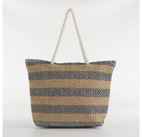 NET SUMMER BEACH BAG WITH ZIP CLOSURE