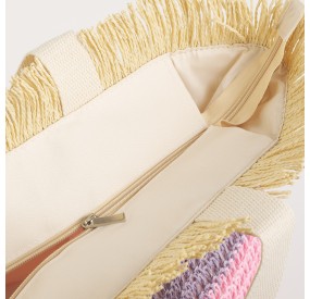 STRONG SUMMER BEACH BAG WITH ZIP CLOSURE