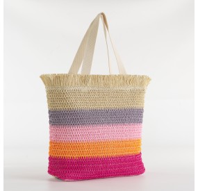 STRONG SUMMER BEACH BAG WITH ZIP CLOSURE