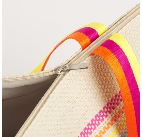 CANDY SUMMER BEACH BAG WITH ZIP CLOSURE