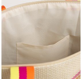 CANDY SUMMER BEACH BAG WITH ZIP CLOSURE