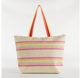 CANDY SUMMER BEACH BAG WITH ZIP CLOSURE