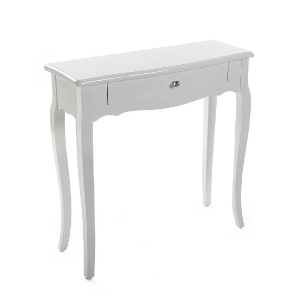 CAGLIARI ENTRANCE TABLE IN WHITE WOOD 80x30cm VERSA