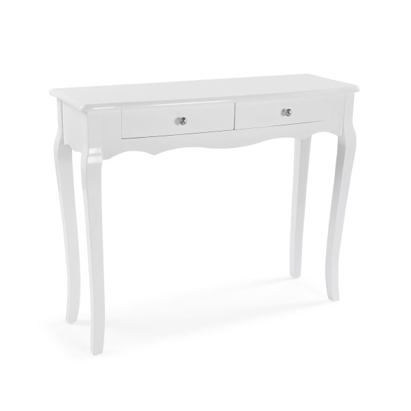 CAGLIARI ENTRY TABLE 2 DRAWERS IN WHITE WOOD