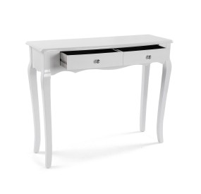 CAGLIARI ENTRY TABLE 2 DRAWERS IN WHITE WOOD