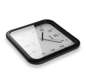 VERSA BLACK AND WHITE SQUARE WALL CLOCK 28x29cm