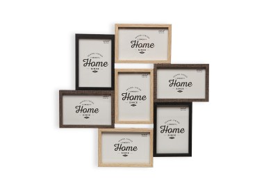 MULTIPLE PHOTO FRAME 7 PHOTOS MDF WOOD 46x48cm