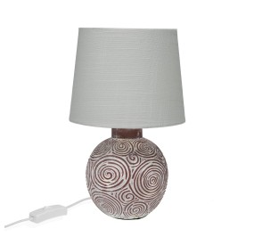 RED CERAMIC AND FABRIC TABLE LAMP VERSA 18x30cm