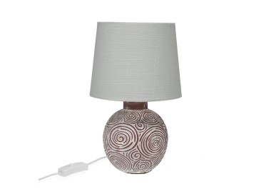 RED CERAMIC AND FABRIC TABLE LAMP VERSA 18x30cm