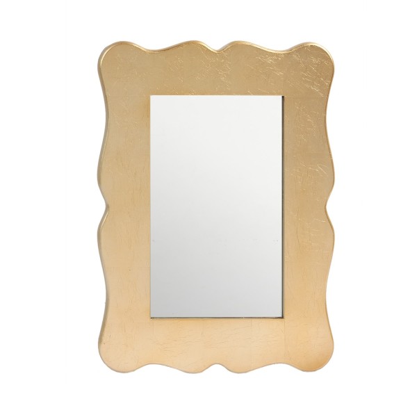 SION WALL MIRROR IN GOLD LEAF WOOD 60x80cm