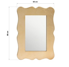 SPECCHIO DA PARETE SION IN LEGNO FOGLIA D'ORO 60x80cm