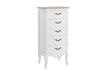 JUSTINE 5 DRAWER CHEST OF BIZZOTTO WHITE WOOD