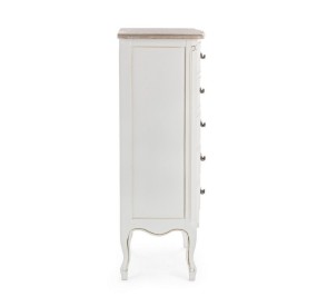 JUSTINE 5 DRAWER CHEST OF BIZZOTTO WHITE WOOD