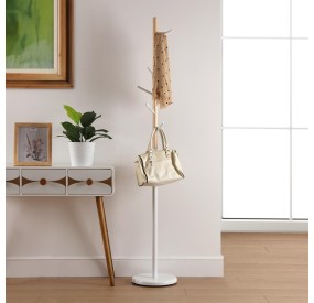 CLOTH HANGER WHITE METAL \ WOOD VERSA