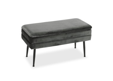 OPENABLE BENCH WITH DARK GRAY VELVET COMPARTMENT