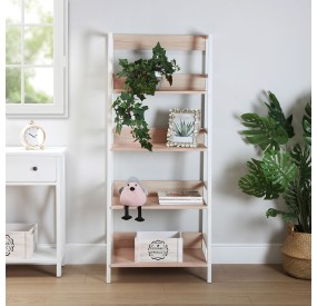 METAL AND WOOD BOOKSHELF 4 SHELVES 65x40cm H154 VERSA