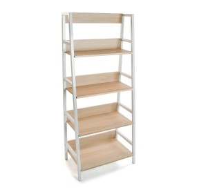 METAL AND WOOD BOOKSHELF 4 SHELVES 65x40cm H154 VERSA