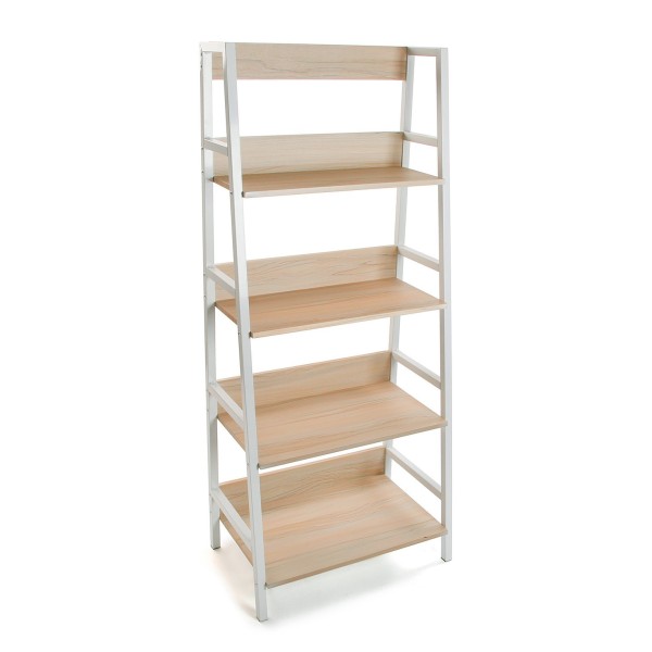 METAL AND WOOD BOOKSHELF 4 SHELVES 65x40cm H154 VERSA