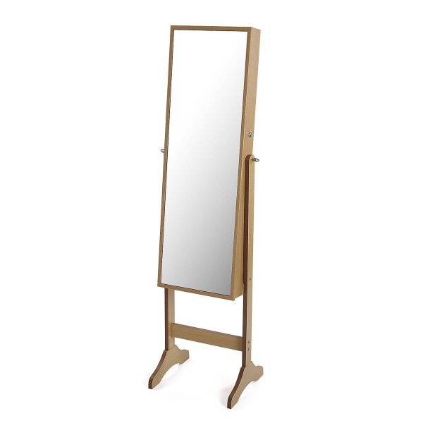 WOODEN EARRING JEWELRY HOLDER MIRROR H155cm