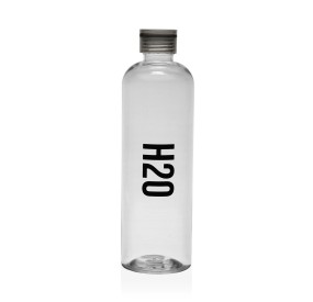 POLYESTERENE DRINK WATER BOTTLE 1500ML H2O BLACK CAP