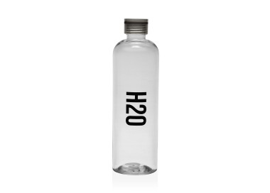 POLYESTERENE DRINK WATER BOTTLE 1500ML H2O BLACK CAP